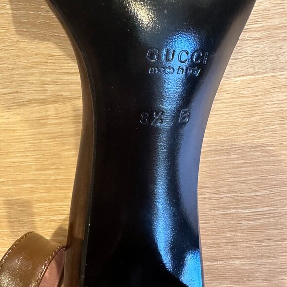 Gucci Brown Leather Heels - Picture 2 of 6